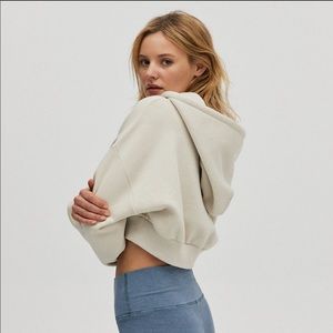 Aritzia Tna Super Crop Hoodie in Beige. Size XS. NWOT.